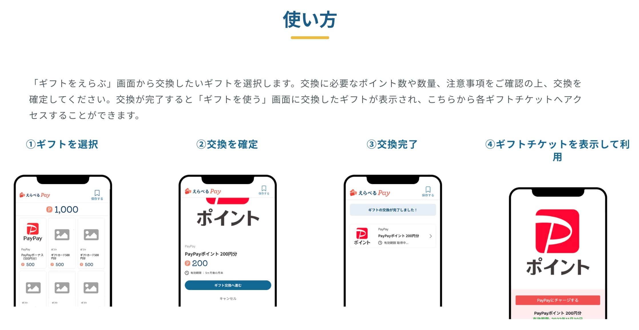 えらべるPayの使い方
