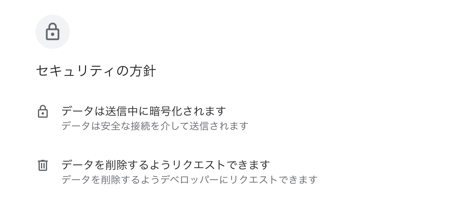 データの暗号化が行われている