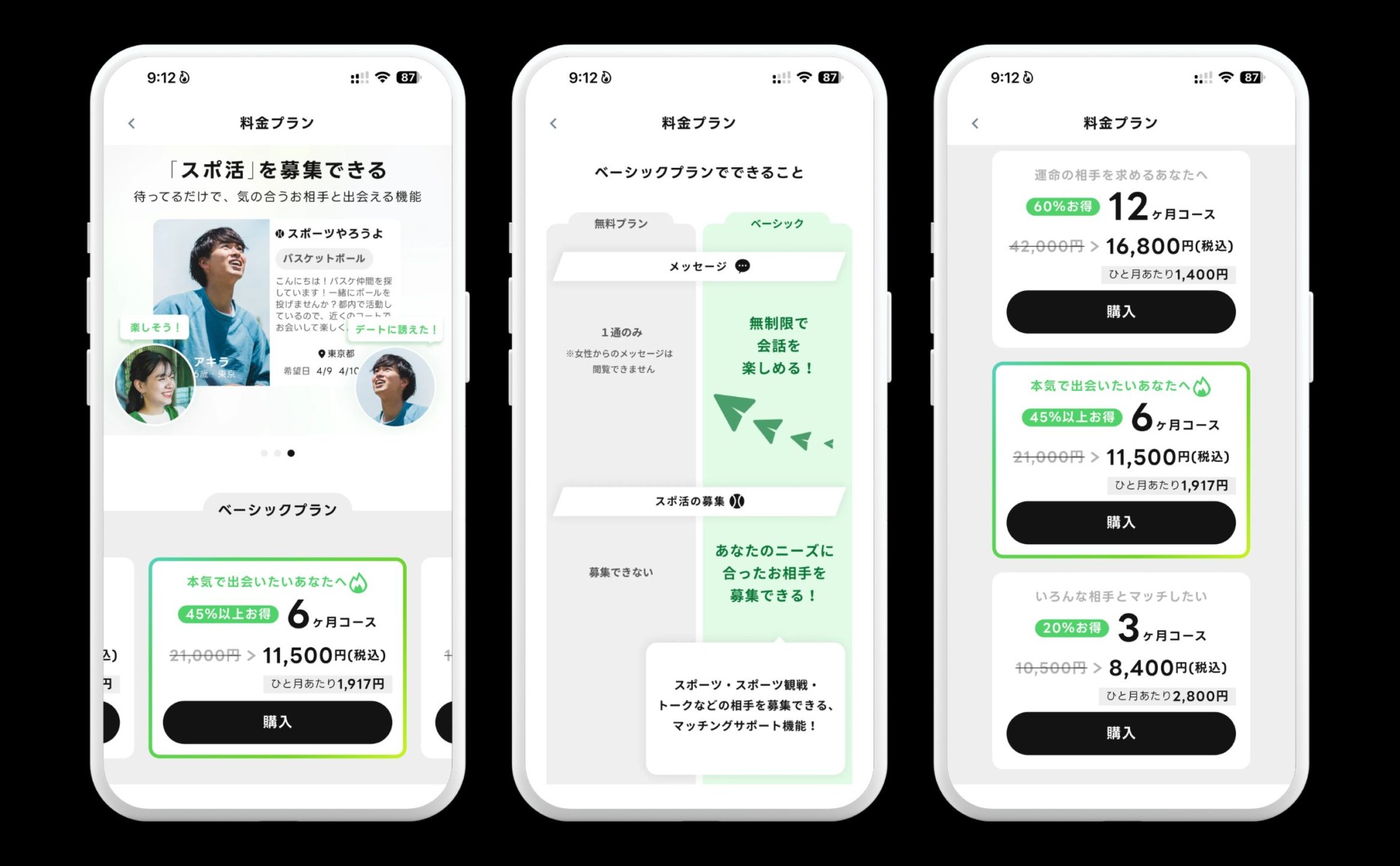 料金体系【女性は完全無料・男性は一部有料】